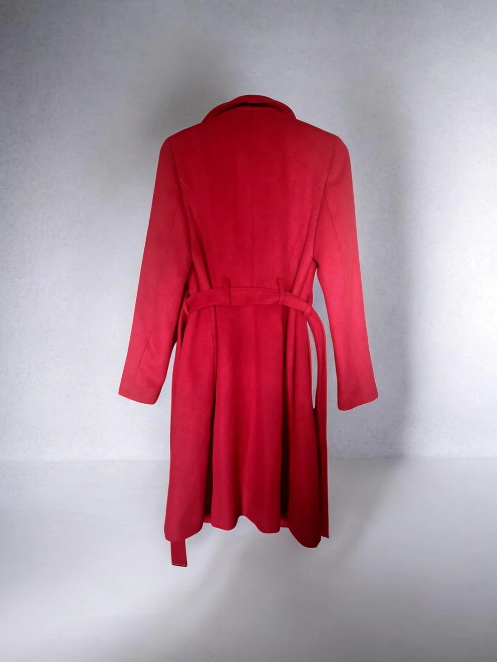 F&F Bright Red Belted Pea Coat